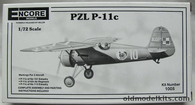 Encore 1/72 PZL P-11c - Polish Air Force No. 161 Eskadry / 6th Air Regiment / No.113 Eskadry, 1005 plastic model kit